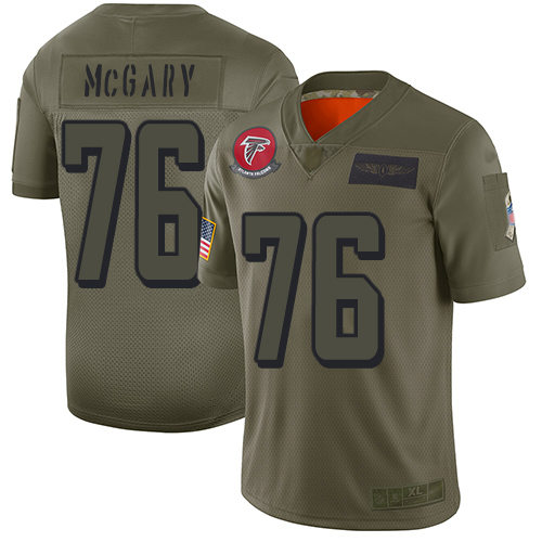 Nike Falcons #76 Kaleb McGary Camo Youth Stitched NFL Limited 2019 Salute to Service Jersey