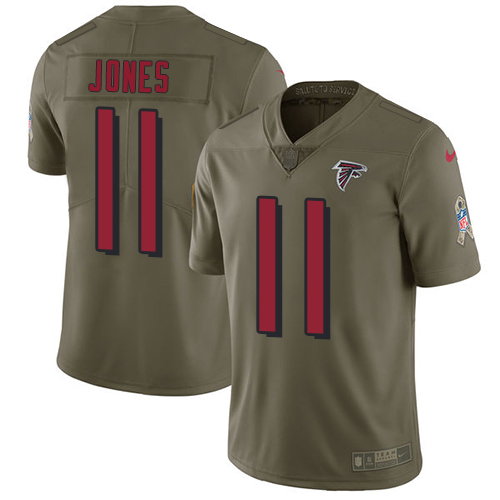 Nike Falcons #11 Julio Jones Olive Youth Stitched NFL Limited 2017 Salute to Service Jersey