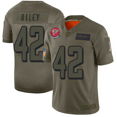 Nike Falcons #42 Duke Riley Camo Youth Stitched NFL Limited 2019 Salute to Service Jersey