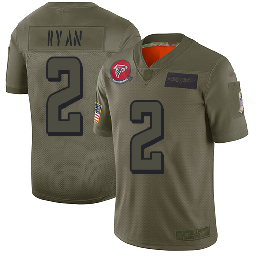 Nike Falcons #2 Matt Ryan Camo Youth Stitched NFL Limited 2019 Salute to Service Jersey
