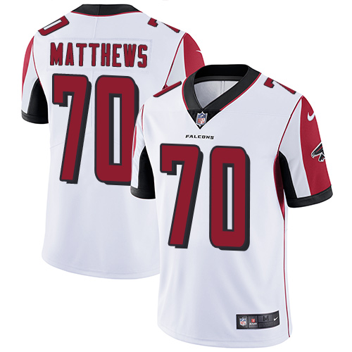 Nike Falcons #70 Jake Matthews White Youth Stitched NFL Vapor Untouchable Limited Jersey