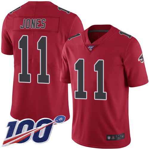Nike Falcons #11 Julio Jones Red Youth Stitched NFL Limited Rush 100th Season Jersey