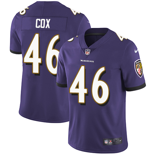 Nike Ravens #46 Morgan Cox Purple Team Color Youth Stitched NFL Vapor Untouchable Limited Jersey