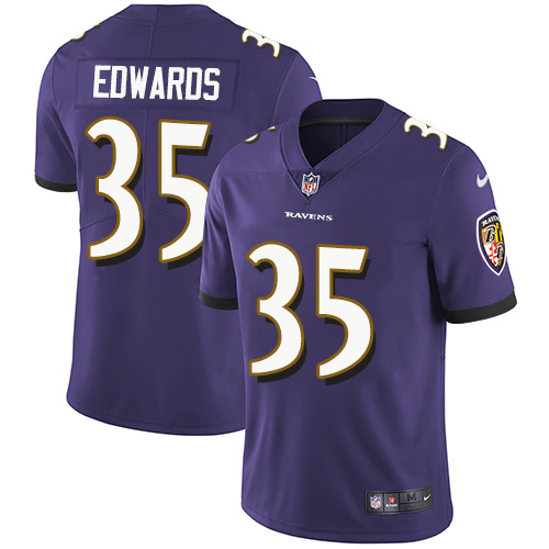Nike Ravens #35 Gus Edwards Purple Team Color Youth Stitched NFL Vapor Untouchable Limited Jersey