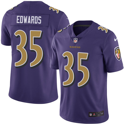 Nike Ravens #35 Gus Edwards Purple Youth Stitched NFL Limited Rush Jersey