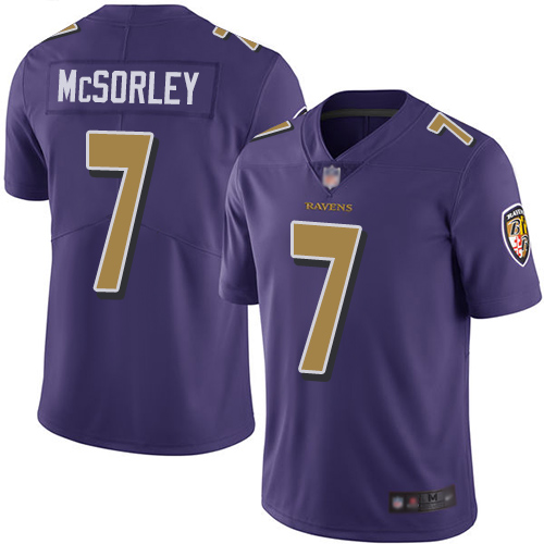Nike Ravens #7 Trace McSorley Purple Youth Stitched NFL Limited Rush Jersey