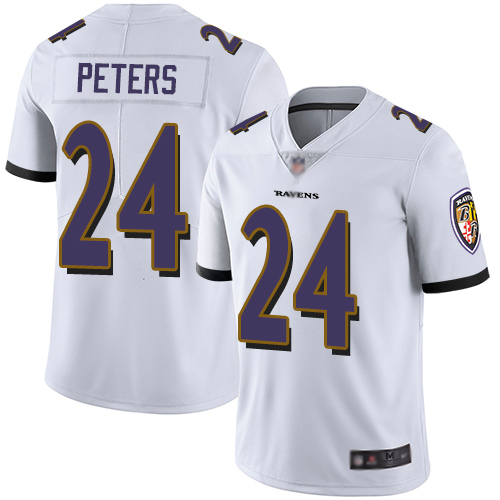 Nike Ravens #24 Marcus Peters White Youth Stitched NFL Vapor Untouchable Limited Jersey