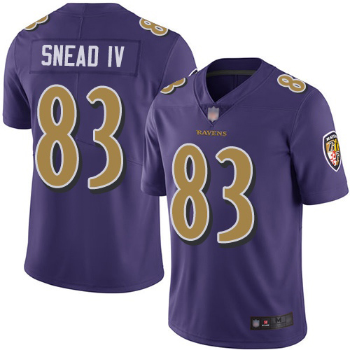 Nike Ravens #83 Willie Snead IV Purple Youth Stitched NFL Limited Rush Jersey