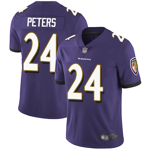 Nike Ravens #24 Marcus Peters Purple Team Color Youth Stitched NFL Vapor Untouchable Limited Jersey