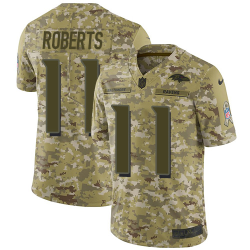 Nike Ravens #11 Seth Roberts Camo Youth Stitched NFL Limited 2018 Salute To Service Jersey