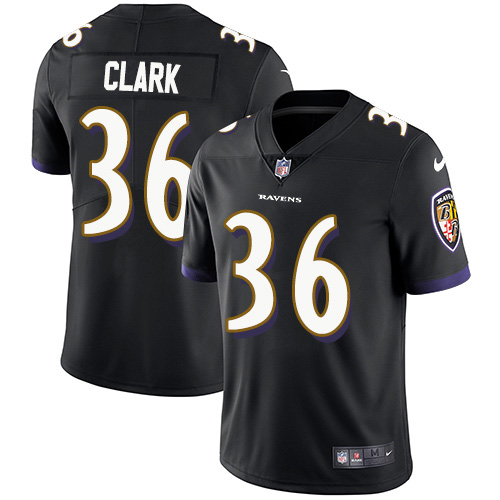 Nike Ravens #36 Chuck Clark Black Alternate Youth Stitched NFL Vapor Untouchable Limited Jersey