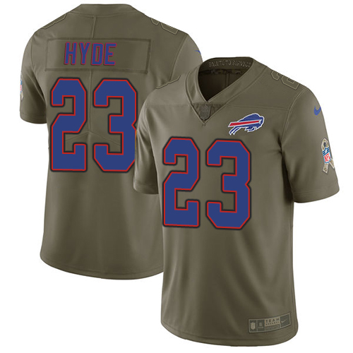 Nike Bills #23 Micah Hyde Olive Youth Stitched NFL Limited 2017 Salute to Service Jersey