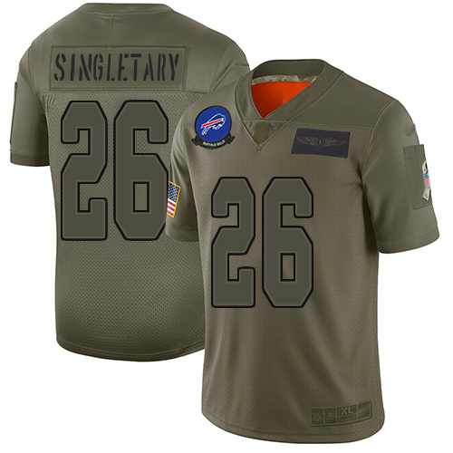 Nike Bills #26 Devin Singletary Camo Youth Stitched NFL Limited 2019 Salute to Service Jersey