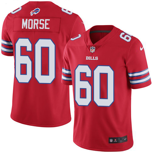 Nike Bills #60 Mitch Morse Red Youth Stitched NFL Limited Rush Jersey