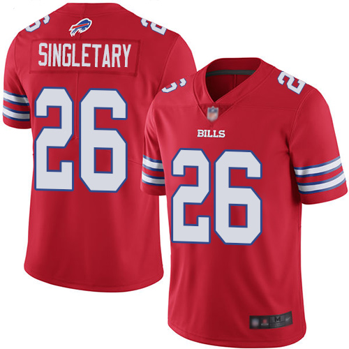 Nike Bills #26 Devin Singletary Red Youth Stitched NFL Limited Rush Jersey