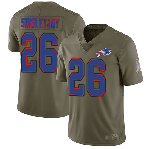 Nike Bills #26 Devin Singletary Olive Youth Stitched NFL Limited 2017 Salute to Service Jersey