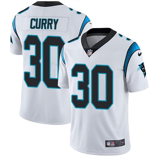 Nike Panthers #30 Stephen Curry White Youth Stitched NFL Vapor Untouchable Limited Jersey
