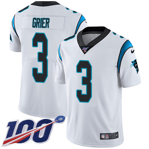 Nike Panthers #3 Will Grier White Youth Stitched NFL 100th Season Vapor Untouchable Limited Jersey