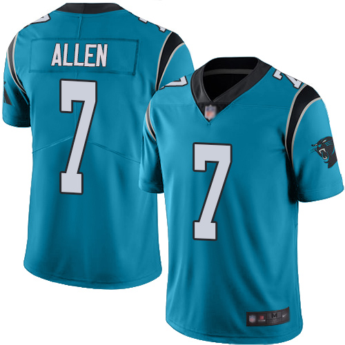Nike Panthers #7 Kyle Allen Blue Youth Stitched NFL Limited Rush Jersey