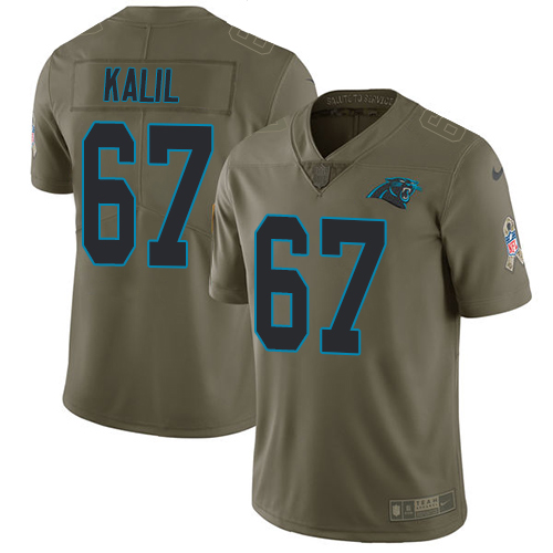 Nike Panthers #67 Ryan Kalil Olive Youth Stitched NFL Limited 2017 Salute to Service Jersey