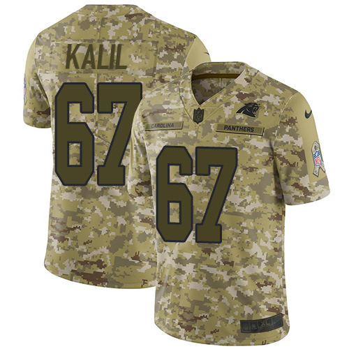 Nike Panthers #67 Ryan Kalil Camo Youth Stitched NFL Limited 2018 Salute to Service Jersey
