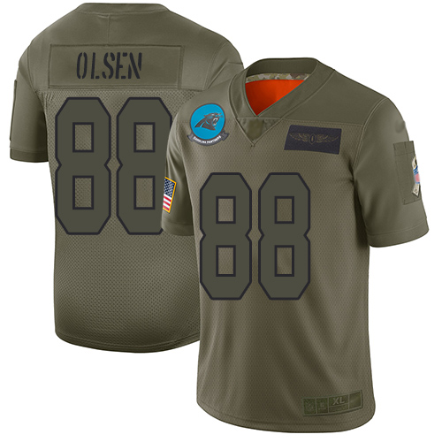 Nike Panthers #88 Greg Olsen Camo Youth Stitched NFL Limited 2019 Salute to Service Jersey