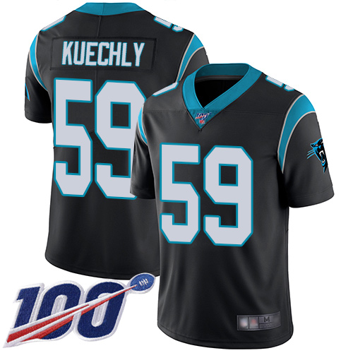 Nike Panthers #59 Luke Kuechly Black Team Color Youth Stitched NFL 100th Season Vapor Limited Jersey