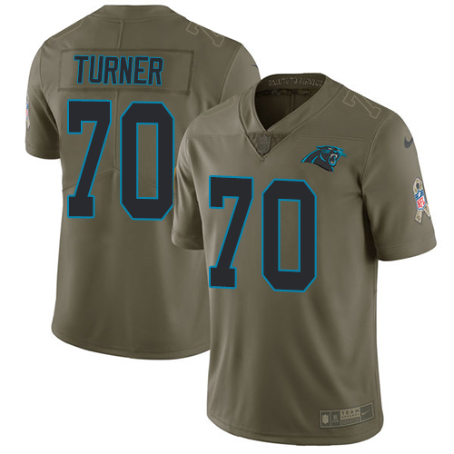 Nike Panthers #70 Trai Turner Olive Youth Stitched NFL Limited 2017 Salute to Service Jersey