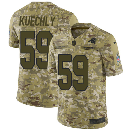 Nike Panthers #59 Luke Kuechly Camo Youth Stitched NFL Limited 2018 Salute to Service Jersey