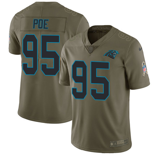 Nike Panthers #95 Dontari Poe Olive Youth Stitched NFL Limited 2017 Salute to Service Jersey