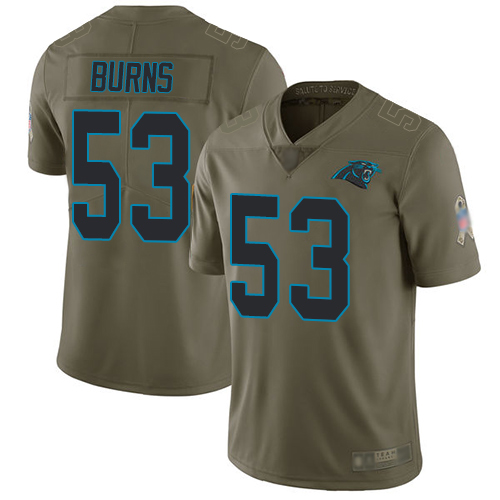 Nike Panthers #53 Brian Burns Olive Youth Stitched NFL Limited 2017 Salute to Service Jersey