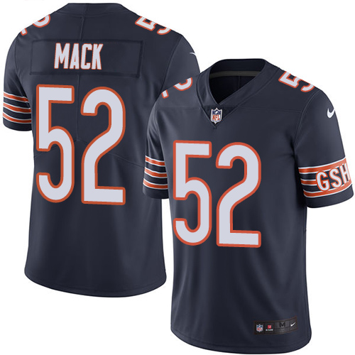 Nike Bears #52 Khalil Mack Navy Blue Team Color Youth Stitched NFL Vapor Untouchable Limited Jersey