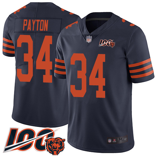 Nike Bears #34 Walter Payton Navy Blue Alternate Youth Stitched NFL 100th Season Vapor Limited Jersey