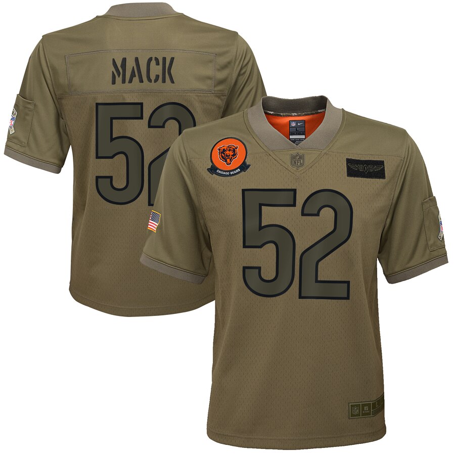 Youth Chicago Bears #52 Khalil Mack Nike Camo 2019 Salute to Service Game Jersey