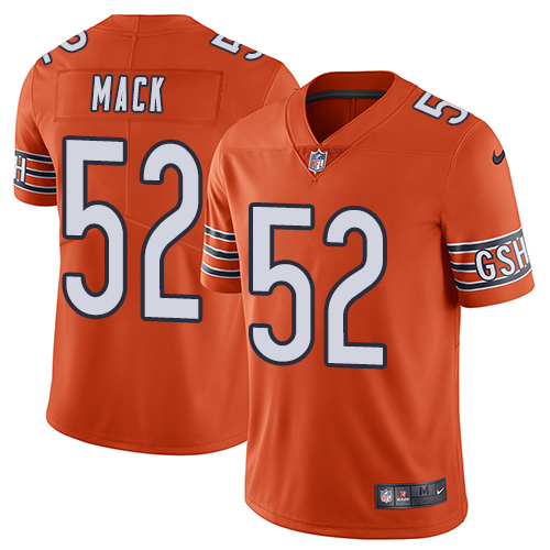 Nike Bears #52 Khalil Mack Orange Youth Stitched NFL Limited Rush Jersey