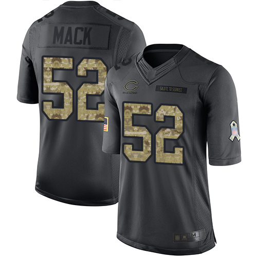 Nike Bears #52 Khalil Mack Black Youth Stitched NFL Limited 2016 Salute to Service Jersey
