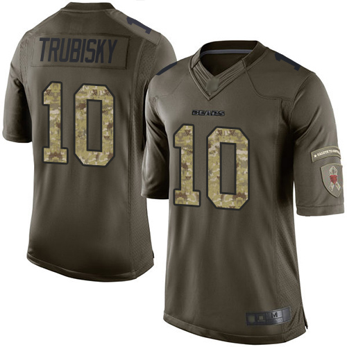 Nike Bears #10 Mitchell Trubisky Green Youth Stitched NFL Limited 2015 Salute to Service Jersey