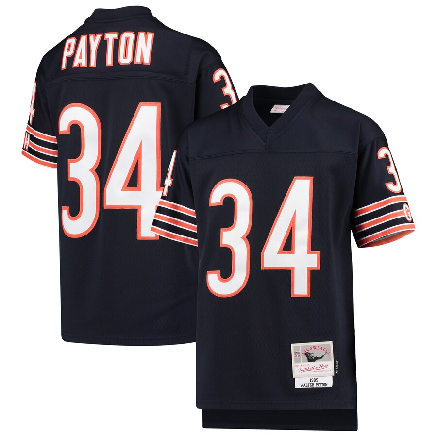 Youth Chicago Bears #34 Walter Payton Mitchell & Ness Navy 1985 Legacy Retired Player Jersey