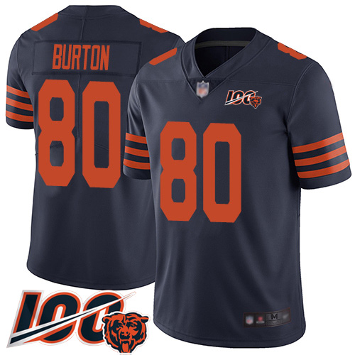 Nike Bears #80 Trey Burton Navy Blue Alternate Youth Stitched NFL 100th Season Vapor Limited Jersey