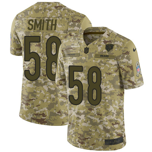 Nike Bears #58 Roquan Smith Camo Youth Stitched NFL Limited 2018 Salute to Service Jersey