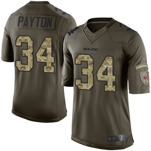 Nike Bears #34 Walter Payton Green Youth Stitched NFL Limited 2015 Salute to Service Jersey