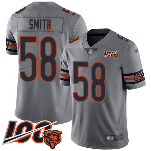Nike Bears #58 Roquan Smith Silver Youth Stitched NFL Limited Inverted Legend 100th Season Jersey