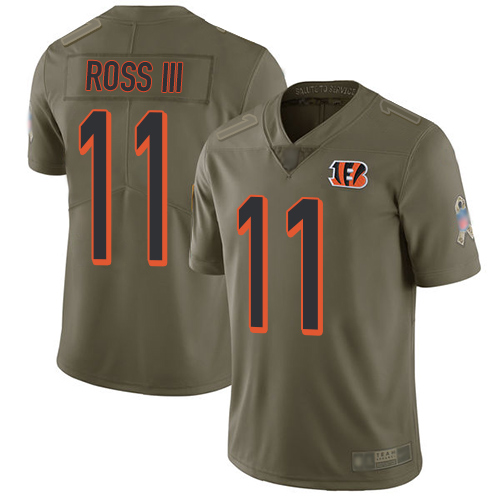 Nike Bengals #11 John Ross III Olive Youth Stitched NFL Limited 2017 Salute to Service Jersey