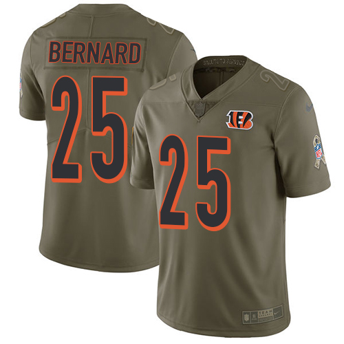 Nike Bengals #25 Giovani Bernard Olive Youth Stitched NFL Limited 2017 Salute to Service Jersey