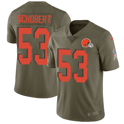 Nike Browns #53 Joe Schobert Olive Youth Stitched NFL Limited 2017 Salute to Service Jersey