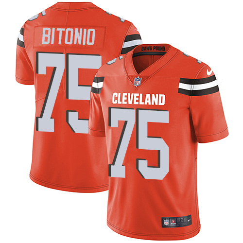 Nike Browns #75 Joel Bitonio Orange Alternate Youth Stitched NFL Vapor Untouchable Limited Jersey
