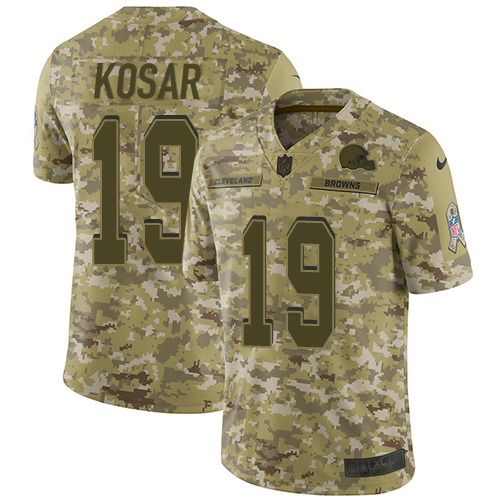 Nike Browns #19 Bernie Kosar Camo Youth Stitched NFL Limited 2018 Salute to Service Jersey Nike Browns #19 Bernie Kosar Camo Youth Stitched NFL Limited 2018 Salute to Service Jersey
