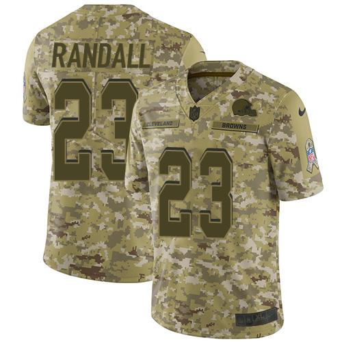 Nike Browns #23 Damarious Randall Camo Youth Stitched NFL Limited 2018 Salute to Service Jersey