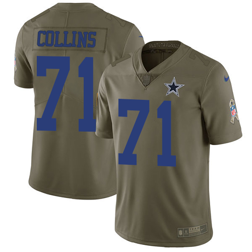 Nike Cowboys #71 La'el Collins Olive Youth Stitched NFL Limited 2017 Salute to Service Jersey