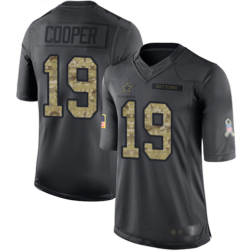 Nike Cowboys #19 Amari Cooper Black Youth Stitched NFL Limited 2016 Salute to Service Jersey